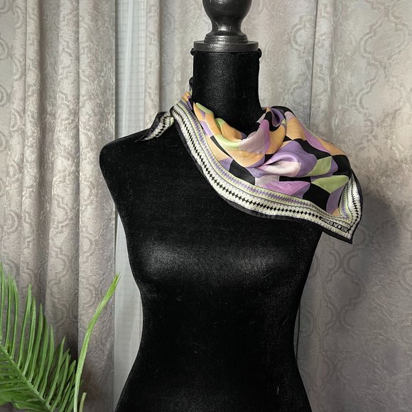 Designer, Vintage Jones New York Silk Scarf - Picture 2 of 8